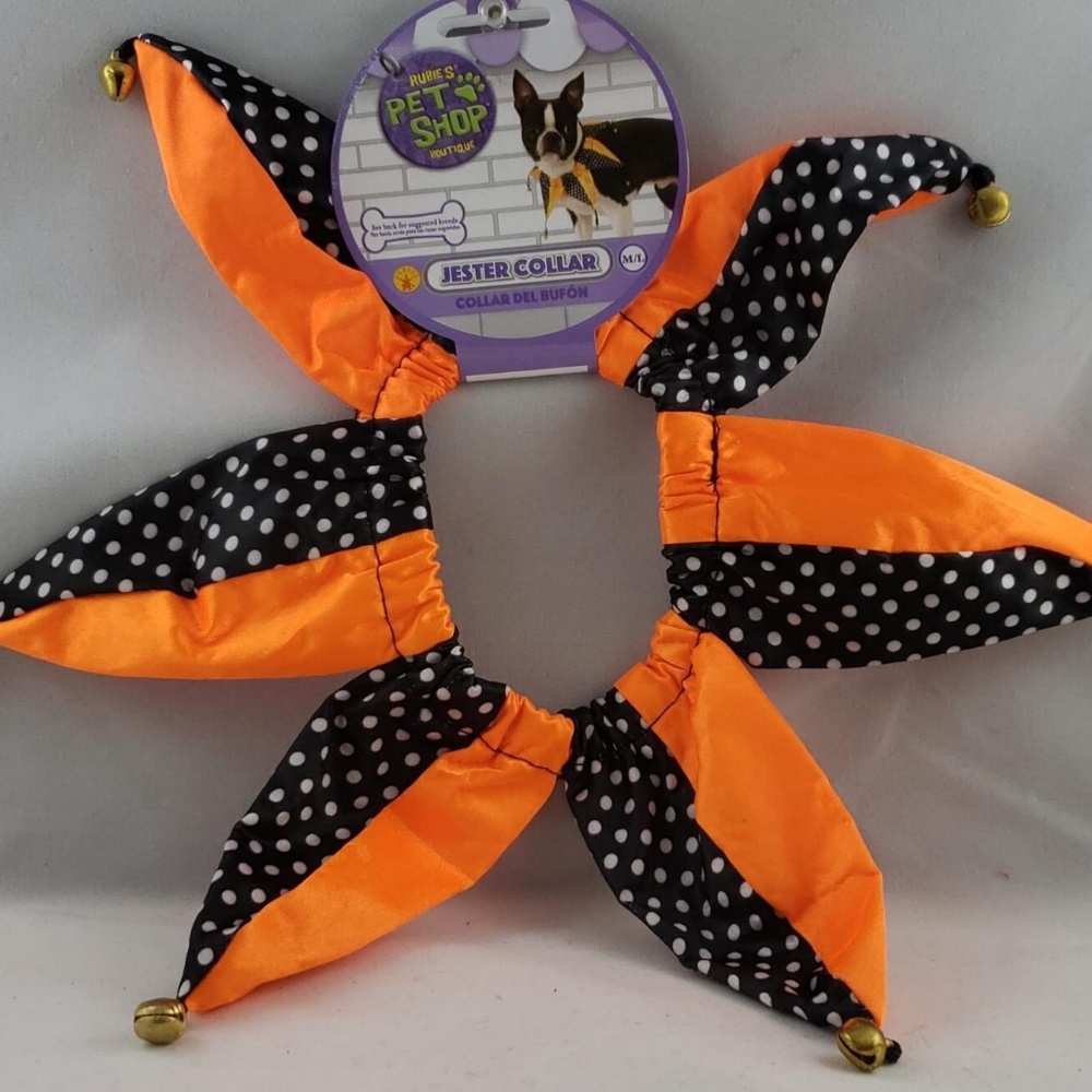 Rubies Pet Shop Dog or Cat Halloween Jester Collar Costume Multicolor Size Small